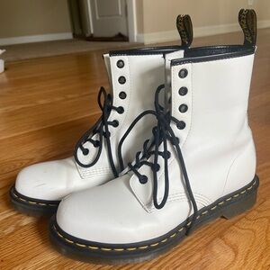 Doc Marten White Leather Boots
